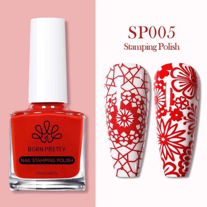 BORN PRETTY Stamping Nail Polish Set - Vibrant 10m Colors for Stunning Nail Art Designs