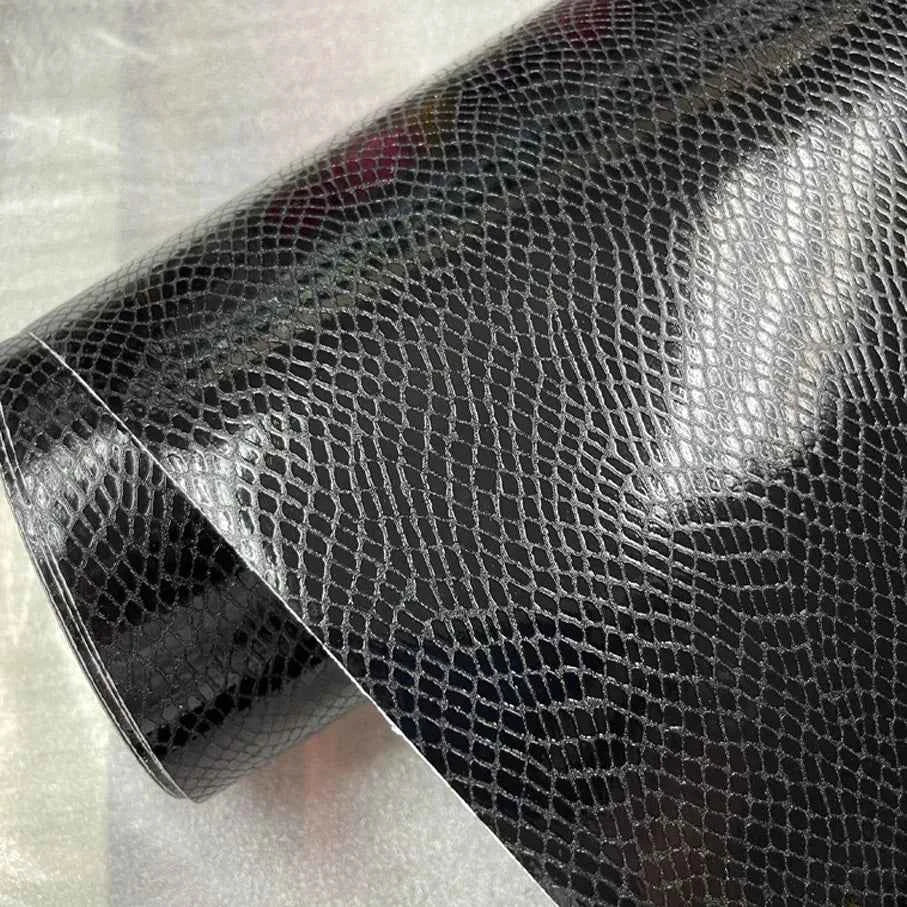 50CM*800CM Black Snake Skin Leather Grain Texture Vinyl Car Wrap Sticker Decal Film Adhesive Sticker Interior Car Styling
