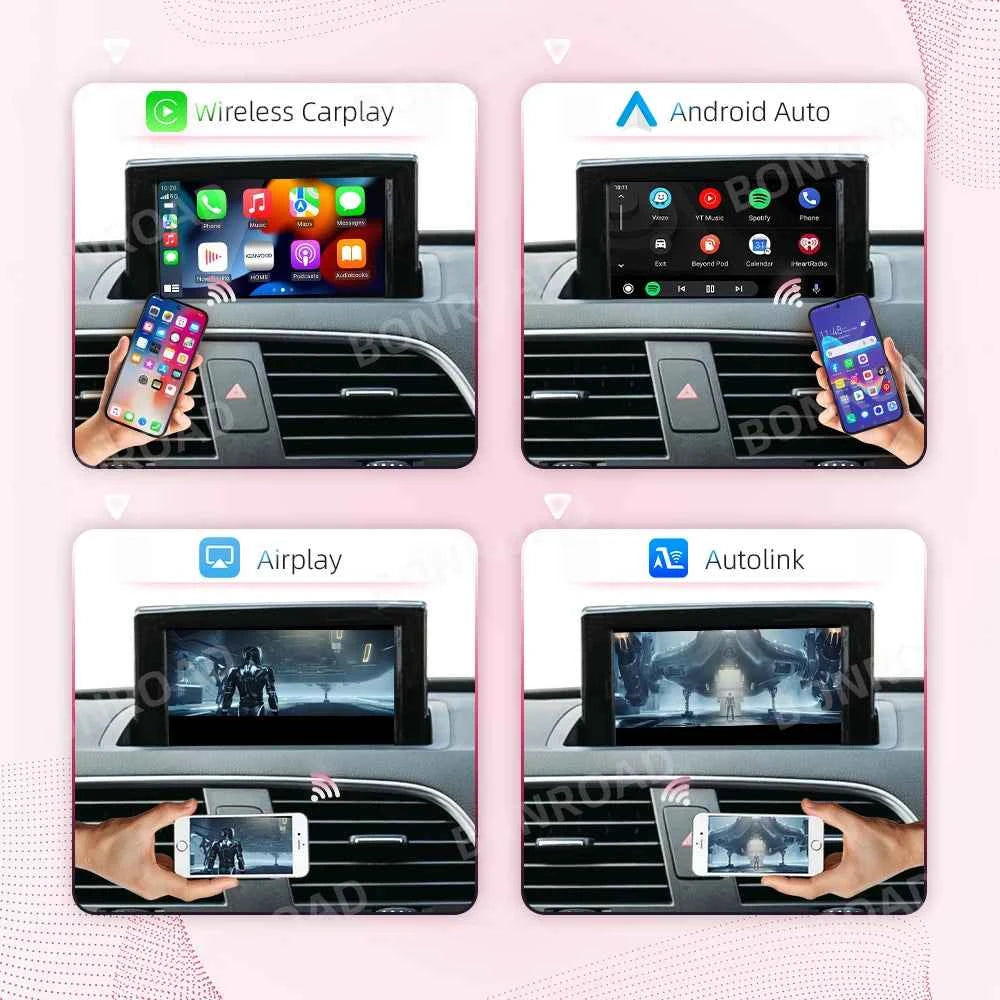 BONROAD Wireless CarPlay Android Auto Interface Adapter for Audi A1 Q3 2013-2018 RMC HNR with AirPlay Mirror Link