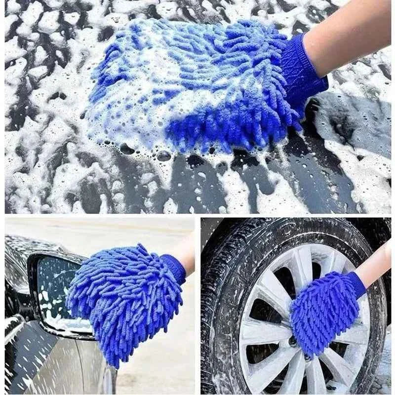 18X16CM Microfiber Car Wash Gloves Auto Gloves Ultra Absorbent Wash Car Sponge Scratch Free Microfiber Car Cleaning Tool