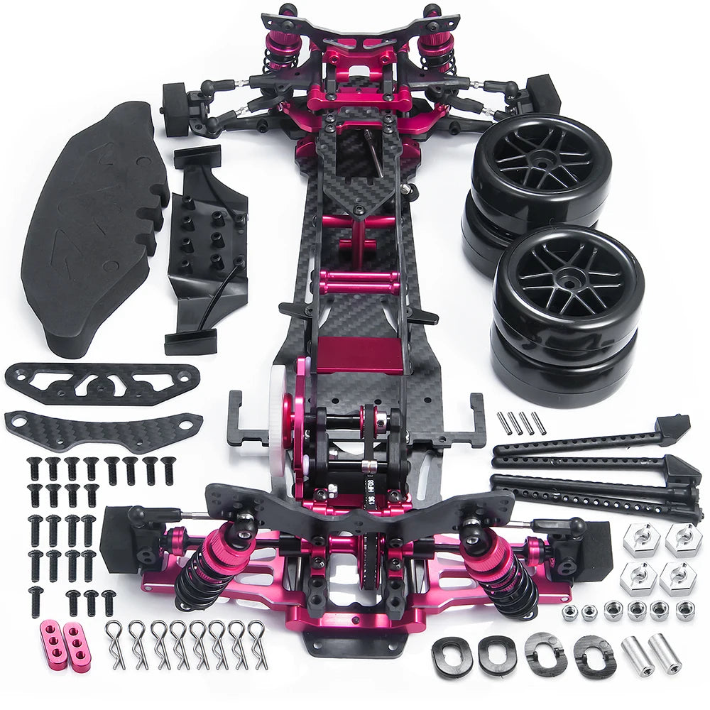 AXSPEED Alloy & Carbon Fiber Sakura D5S Frame Chassis Kit Remodel Belt Drive Upper Deck Adjustable Height for 1/10 RWD Drift Car