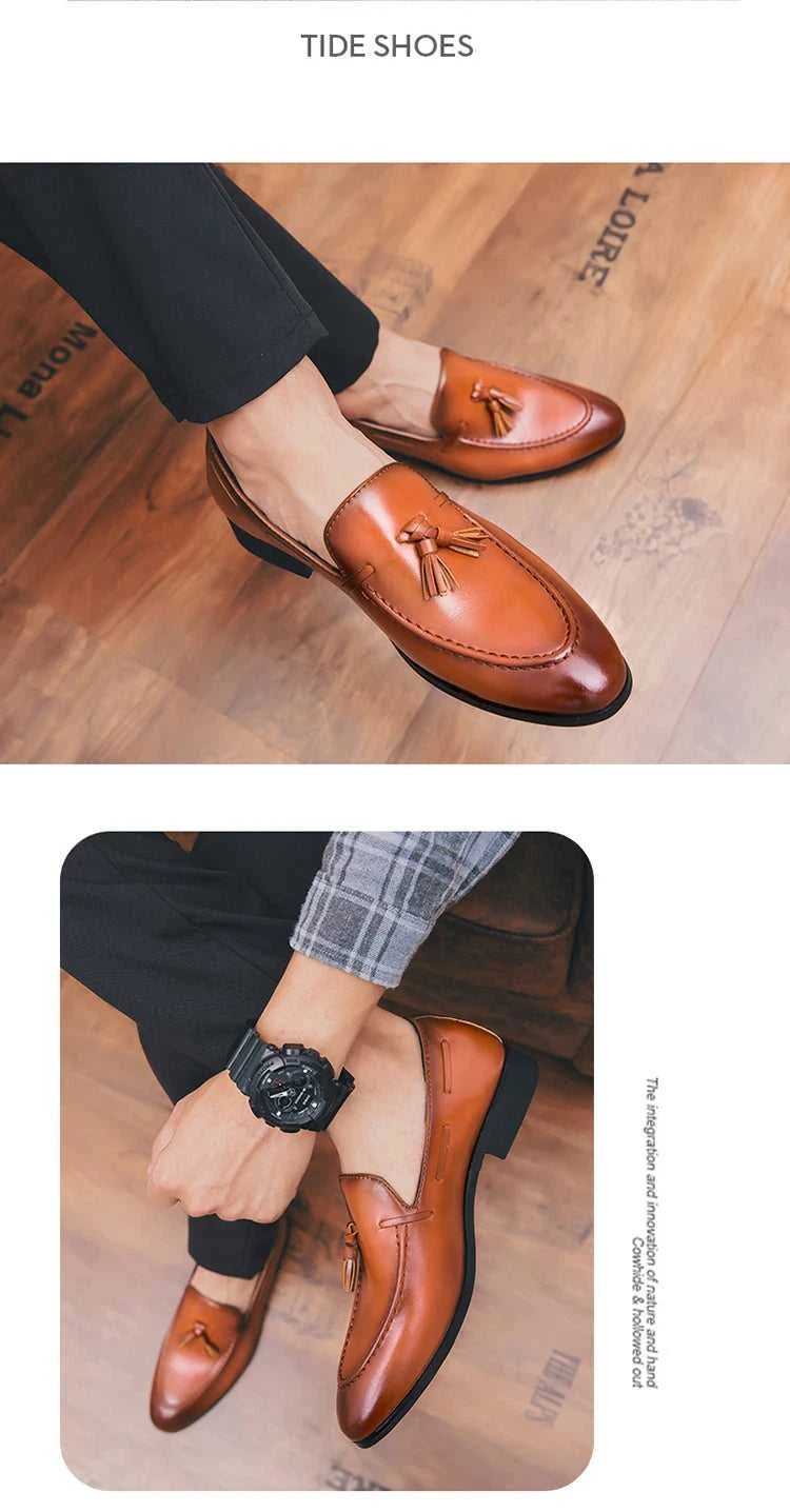 Social Shoe Male High Quality Formal Leather Shoes Men Casual Tassels Business Loafers For Man Dress Shoes Comfortable The jack market .AU The jack market .AU Step Up Your Style: Trendy Shoes for Every Occasion! $ 90 14:193;200000124:100013888
