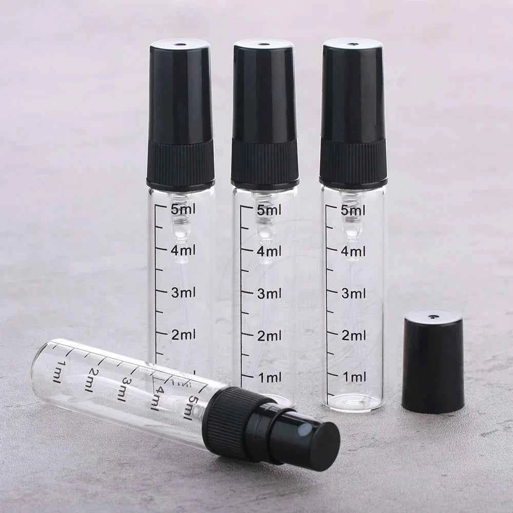 20/50/100pcs 2ml 3ml 5ml 10ml Mini Transparent Glass Perfume Bottle Atomizer Empty Glass Vials Mist Spray Glass Travel Bottle