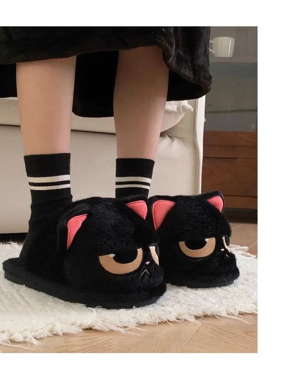New Snuffy Cat Slippers Woman Warm Wrapped Home Shoes Women's Angry Kitty Furry Slides Winter Snug Close Back Slipper for Couple The jack market .AU The jack market .AU Step Up Your Style: Trendy Shoes for Every Occasion! $ 69 14:10#Yellow-Slides;200000124:201446564;200007763:201336100