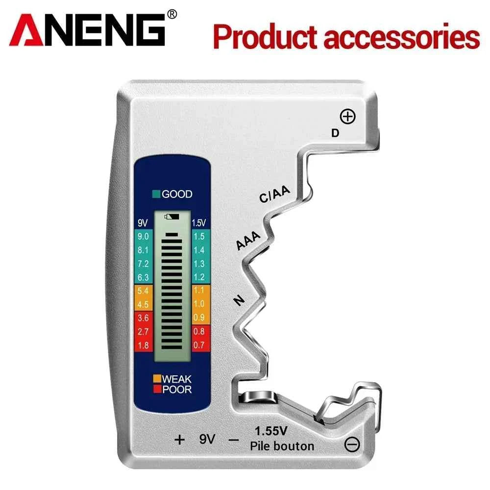 Battery Testers LCD Display ANENG Volt Capacity Check C  AA AAA D N 9V 1.55V Universal Button Cell Capacitance Detector Tools