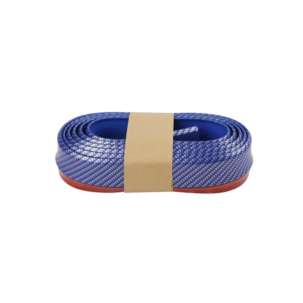 2.5M Car Front Bumper Lip Protector Carbon Fiber Rubber Splitter Chin Spoiler Side Skirt Rubber Anti Scratch Protector Body Kit