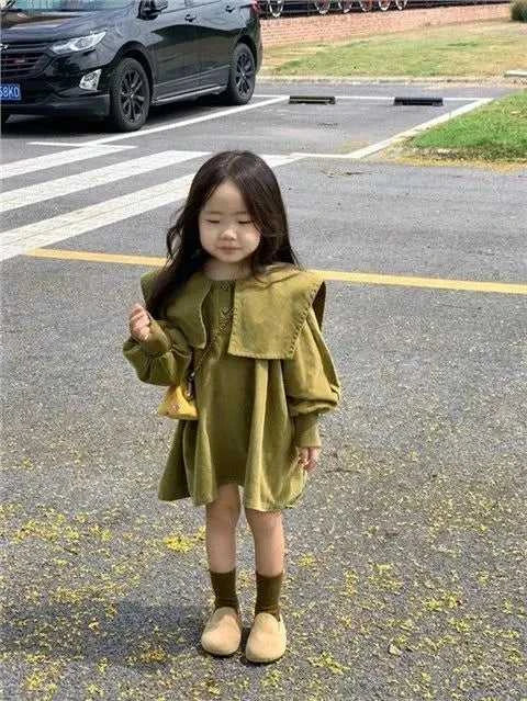 Baby Girls Skirt 2023 New Spring and Autumn Girls Skirt Korean Style Dark Green Solid Color Fashionable Dress The jack market .AU The jack market .AU Mum & Kids: Essential Products for Every Family $ 47 14:175#green;200000463:200004187#2T-90CM