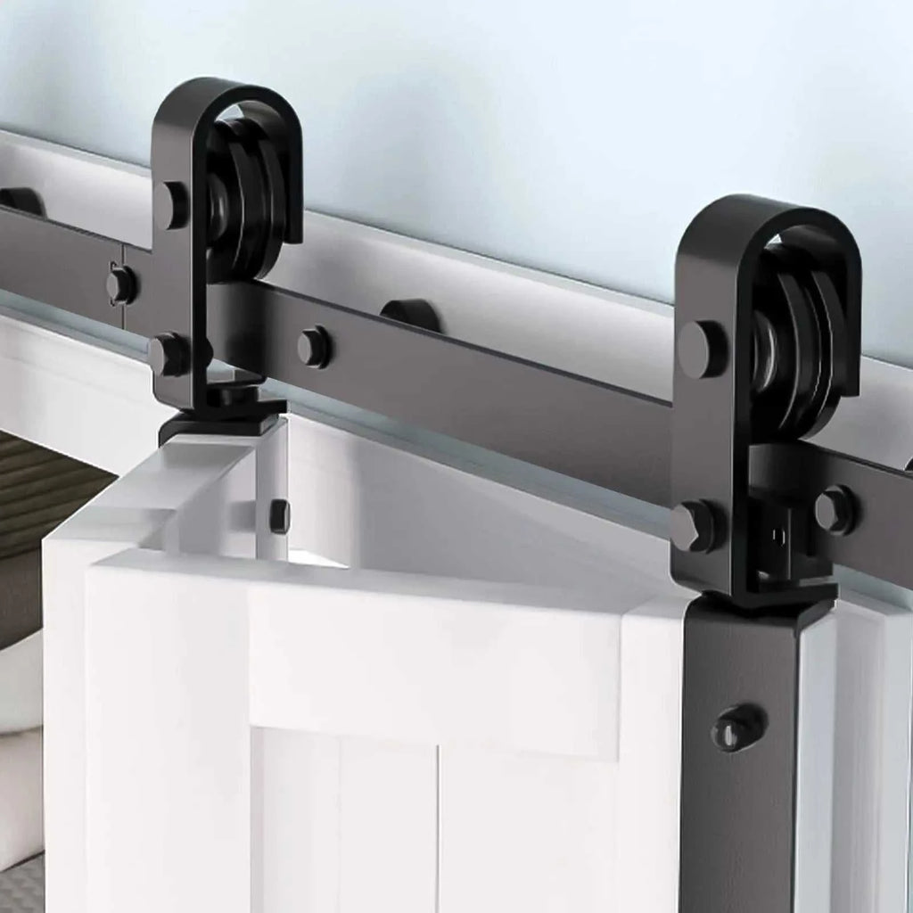 Heavy Duty Bi-Folding Sliding Barn Door Hardware Kit Quiet Side-Mounted Roller – 2/4 Bifold Doors For Closet Laundry Bedroom The jack market .AU The jack market .AU Home $ 150 14:350850#72in for 4 Doors;200007763:201336101