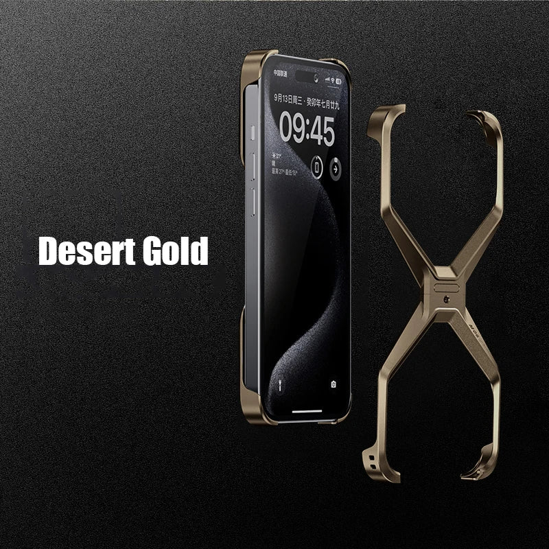 AluGuard Rimless Armor Case for iPhone 13-16 Pro Max – Shockproof, Removable Design & Advanced Heat Dissipation