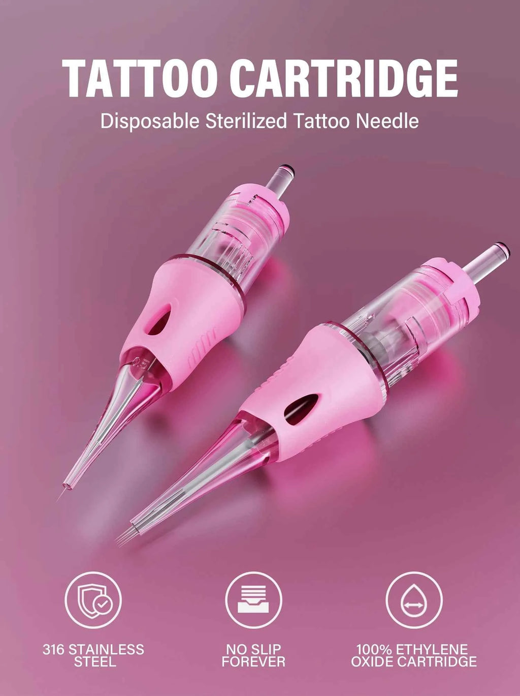 10pcs PMU Universal Disposable Tattoo Needle Cartridges round Liner Sterilized Safety Needle 0.18/0.25/0.30mm for Tattoo Artists