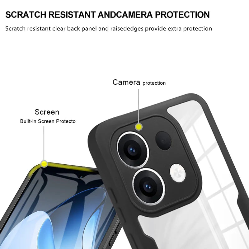 OPPO 360 Full Body Heavy Duty Case - Double-Sided Transparent Soft Cover for Reno 4Z, 5 Lite, 5Z, 7 & 5G
