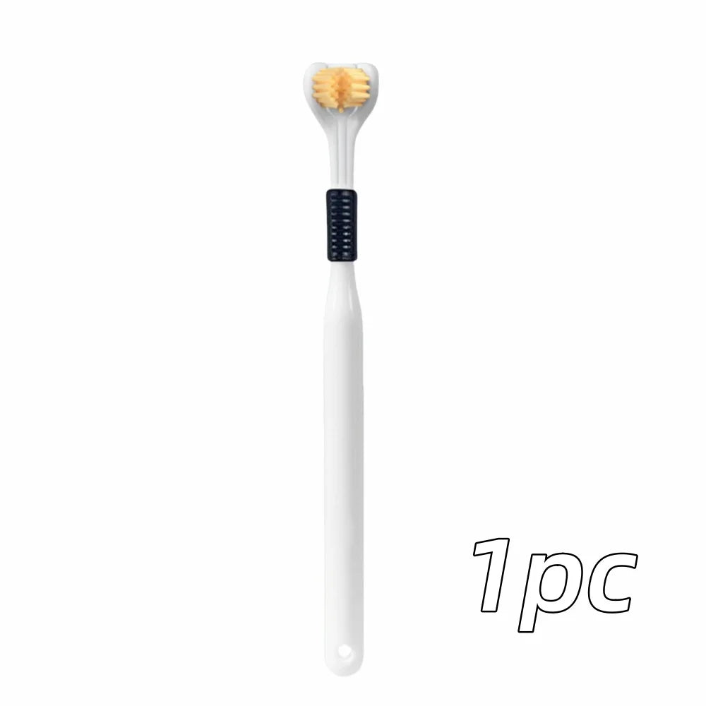 4pcs Soft Bristle 3-sided Toothbrush Gentle Clean Adult Teeth Brush for Complete Gum Care Autism Sensory Design Oral Health Tool