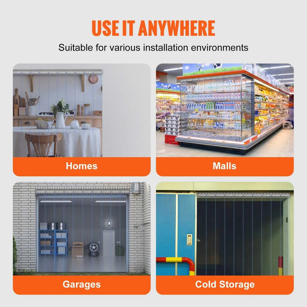 SucceBuy Windproof Door Curtain 84" x 60" PVC Transparent Air-Conditioning Curtain Strip Screen Indoor Outdoor Heat Insulation The jack market .AU The jack market .AU Home $ 132 14:202010806#10 pcs;200007763:201336105