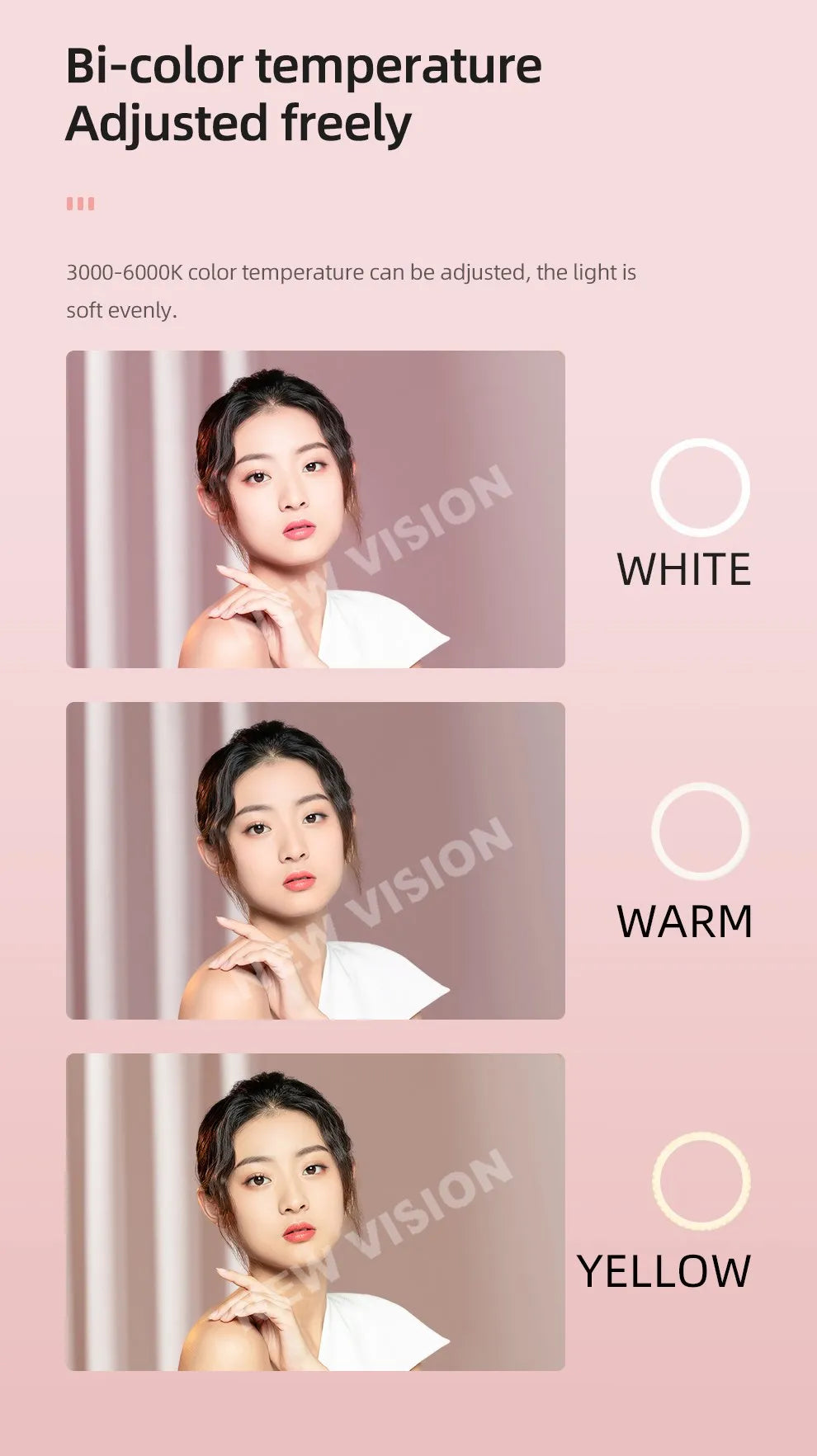 AMBITFUL 18" 21" 50W LED Ring Light Annular Lamp Bi-color 3000K-6000K  + Remote Control for Video YouTube Ringlight Makeup Light