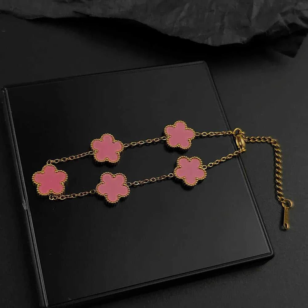 Hot Sale Stainless Steel Plum Blossom Gold Plated Bracelet High Quality Five Leaf Flower Jewelry Simple for Woman Gift Clover The jack market .AU The jack market .AU Jewellery & Chains $ 47 200000639:1438;200001034:6145#red2