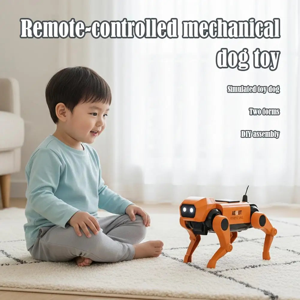 New remote-controlled mechanical dog toy children's remote-controlled assembly model toy children's toy gift