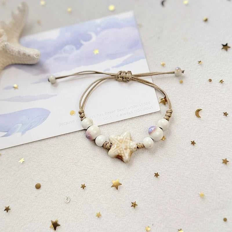 Bohemia Cute Ceramic Starfish Beads Bracelet For Women Handmade Braided Rope Beaded Bracelets Summer Beach Party Charm Jewelry The jack market .AU The jack market .AU Jewellery & Chains $ 46 200001034:361188#BR26Y0107-3