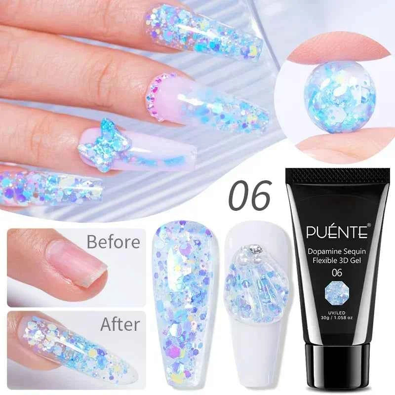 BrandName Chrome Mirror Effect Gel Polish - 5ml Golden Silvery Metallic Liner for Stunning French Nail Art