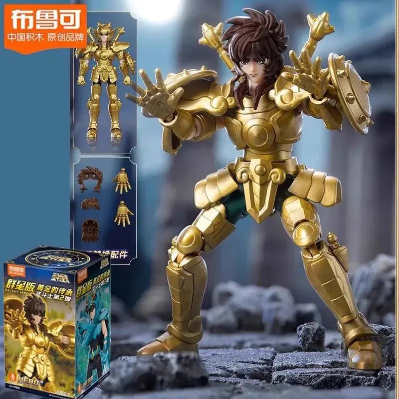 In Stock Blokees Saint Seiya Blind Box Stars 2 Sagittarius Libra Aquarius Assembly Model Animation Peripheral Gift