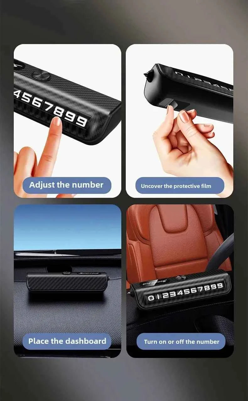 2 in1 Temporary Parking Card Numbe Car Safety Hammer Window Breaker Multifunction Card Dashboard Phone Number Car Interior Decor