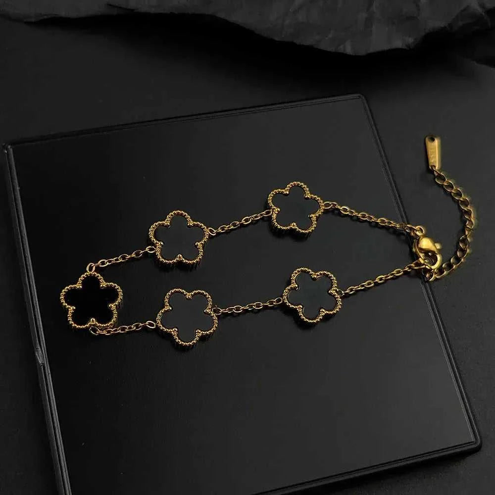 Hot Sale Stainless Steel Plum Blossom Gold Plated Bracelet High Quality Five Leaf Flower Jewelry Simple for Woman Gift Clover The jack market .AU The jack market .AU Jewellery & Chains $ 47 200000639:1438;200001034:6145#red2