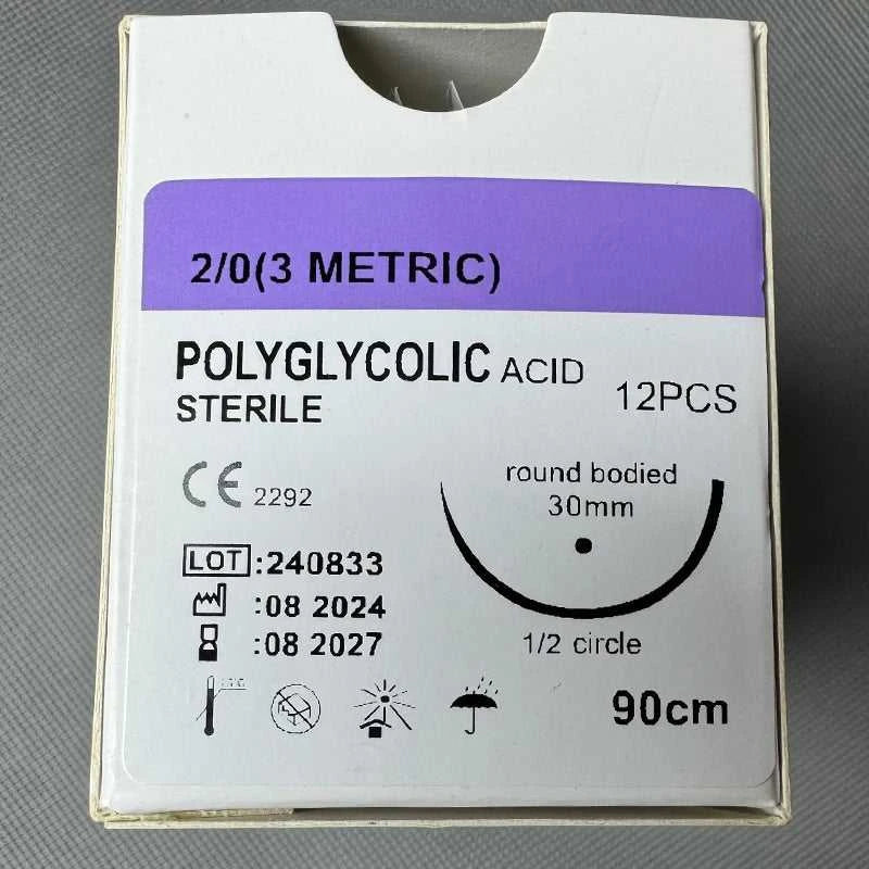 Absorbable Suture Thread Pet Dog PGA Veterinary Surgical Sutures With Needle Polyglycolic Acid Sterile Animal Pet Use 90cm 1box The jack market .AU The jack market .AU Home $ 37 14:175#1(4METRIC)