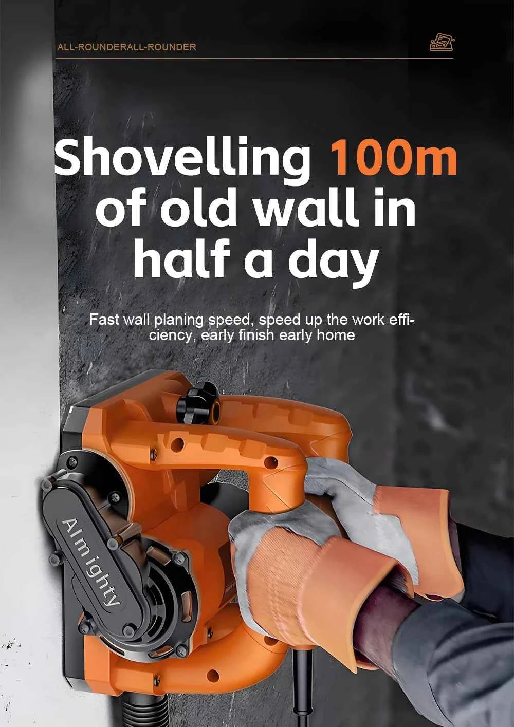 Electric Wall Planer High Power Shovel Machine Shoveling Putty 2990W/4280W/4580W Planer for Concrete Whitewash Wall Renovation
