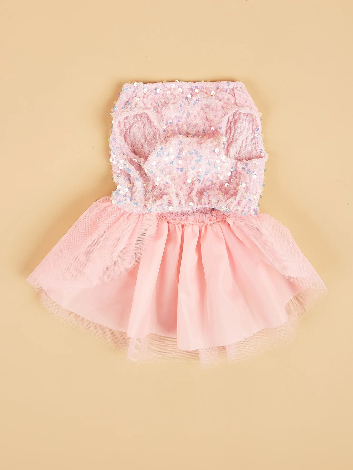 Pawfect Paws Pet Dress - Sparkling Sequin Bowknot Tulle Princess Costume for Dogs and Kittens