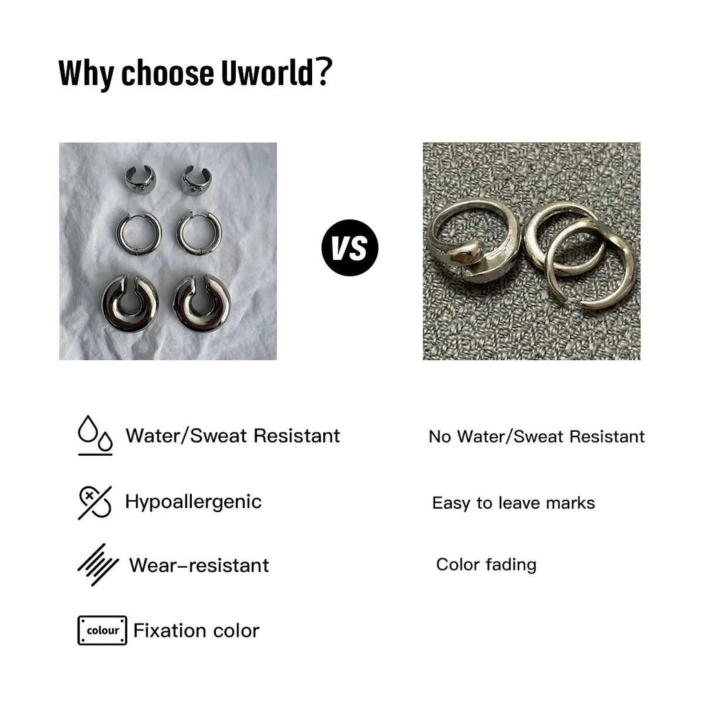 Uworld Trendy Designer 18K Gold Color Plated White Zircon Pendant Earrings Hypoallergenic Waterproof Stainless Steel Jewelry Gif The jack market .AU The jack market .AU Jewellery & Chains $ 56 200001034:367#JDE0106057