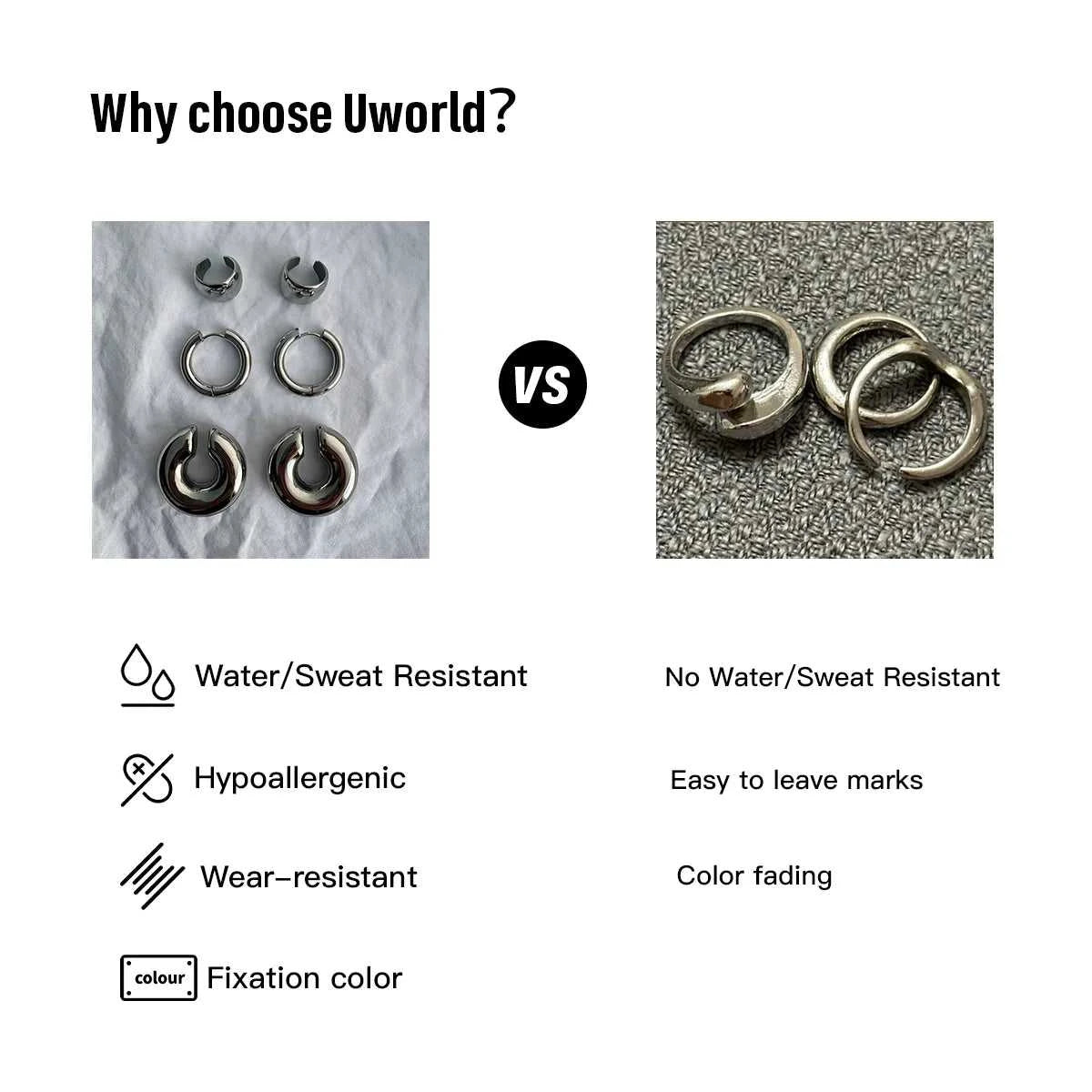Uworld Trendy Designer 18K Gold Color Plated White Zircon Pendant Earrings Hypoallergenic Waterproof Stainless Steel Jewelry Gif The jack market .AU The jack market .AU Jewellery & Chains $ 56 200001034:367#JDE0106057