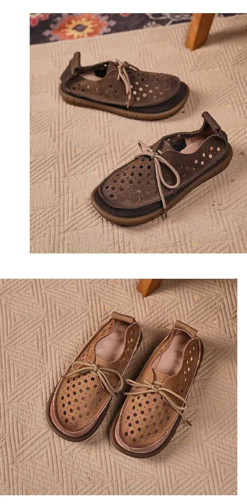 Careaymade-Summer top layer cowhide sandals,clown cute big toe shoes,hollow hole shoes,pure Handmade breathable casual shoes 34 The jack market .AU The jack market .AU Step Up Your Style: Trendy Shoes for Every Occasion! $ 112 14:29#Beige Elastic band;200000124:200000334