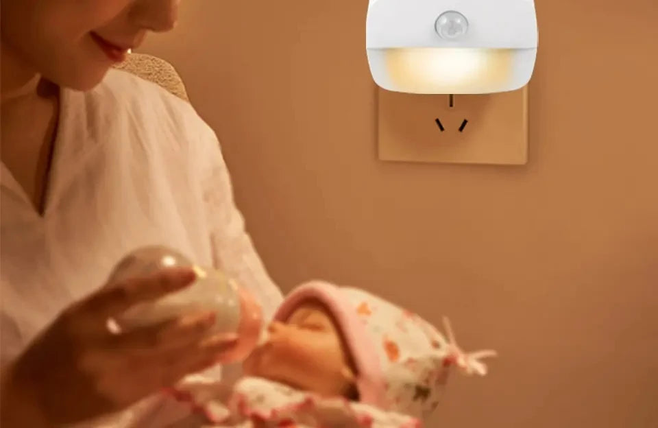 LED Night Light With Motion Sensor Light EU US Plug Socket Lamps Children Night Lights Wireless Wall Bedside Bedroom Night Lamp - Jack market 1988Jack Market 1988