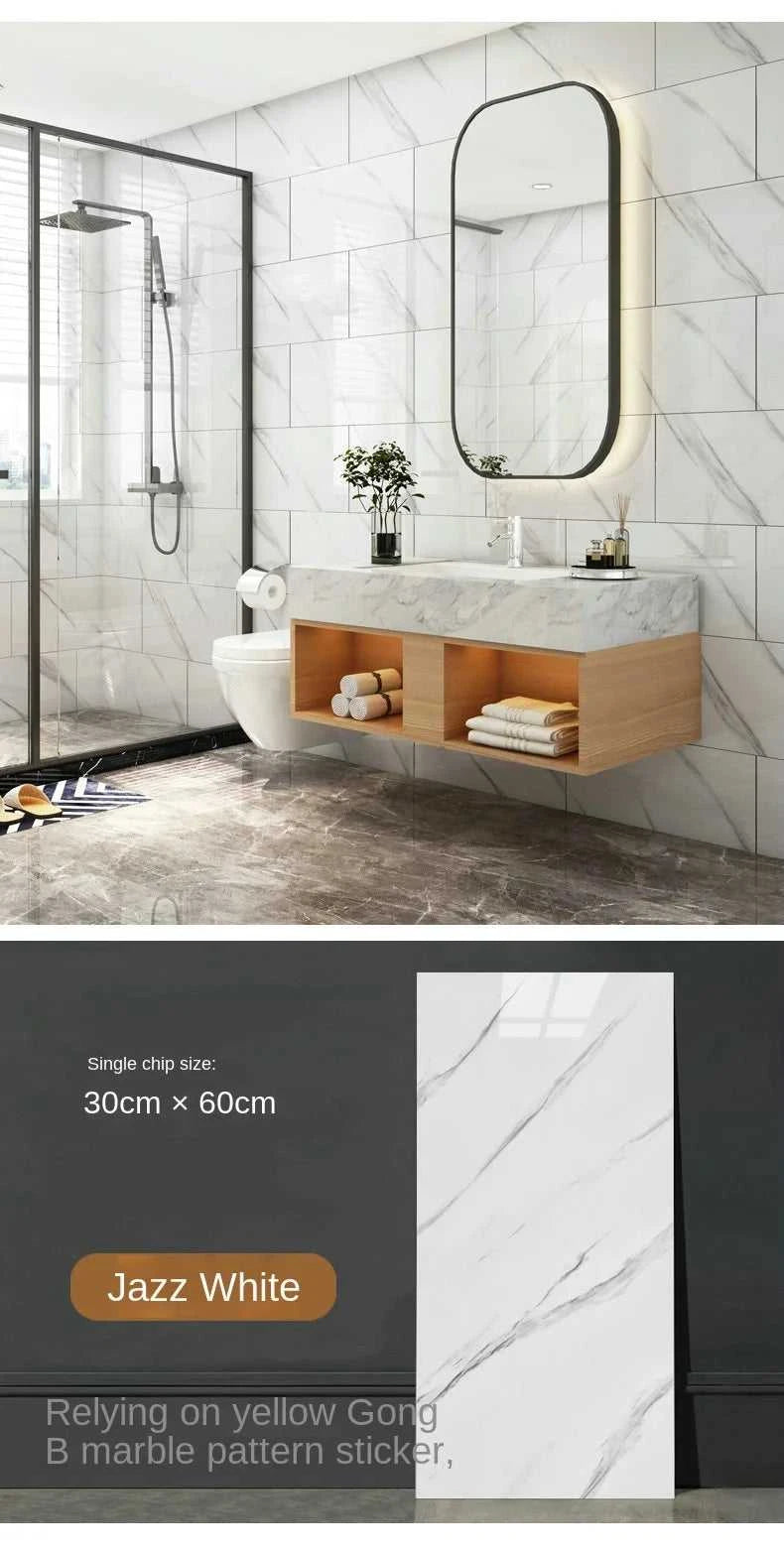 Imitation ceramic tile wall sticker wallpaper self-adhesive bathroom marble sticker self-adhesive background wall wallpaper The jack market .AU The jack market .AU Home $ 113 14:365458#White brick pattern;5:871#30X60CM 20PCS