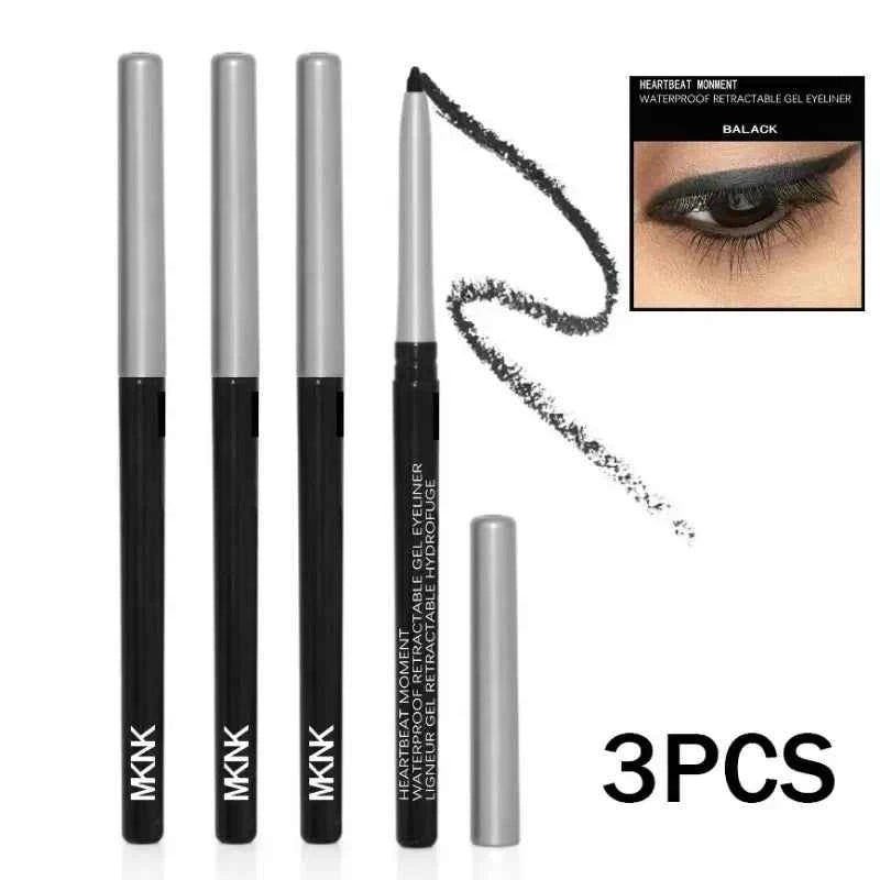 Strong Black Long-lasting Waterproof Gel Eyeliner Pencil Smooth Quick-drying Easy Color Glue Eyeliner Pen Eye Makeup Cosmetics
