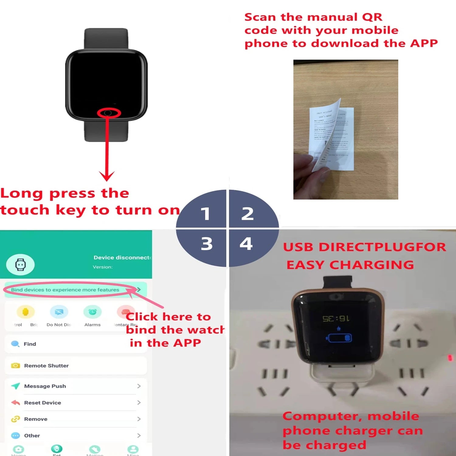 Smartwatch Men Women Wristwatches Smart Watch Message Fitness Monitor Bracelet Birthday Gift Electronic Clock For Android IOS - Jack market 1988Jack Market 1988