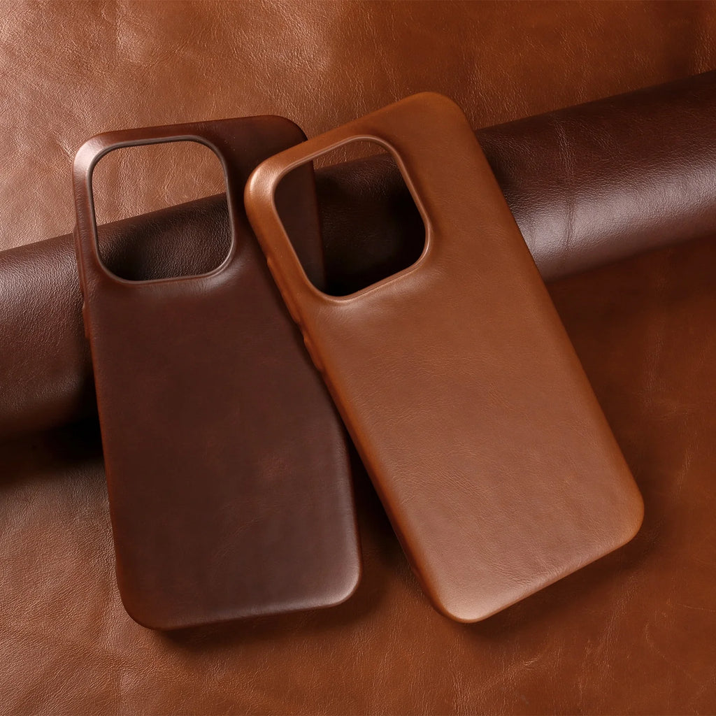 Luxury Magnetic Genuine Leather Case For Oneplus 15 11 12R 13R 10Pro Ace5 Pro Full Wrapped for Magsafe Back Cover Phone Cases