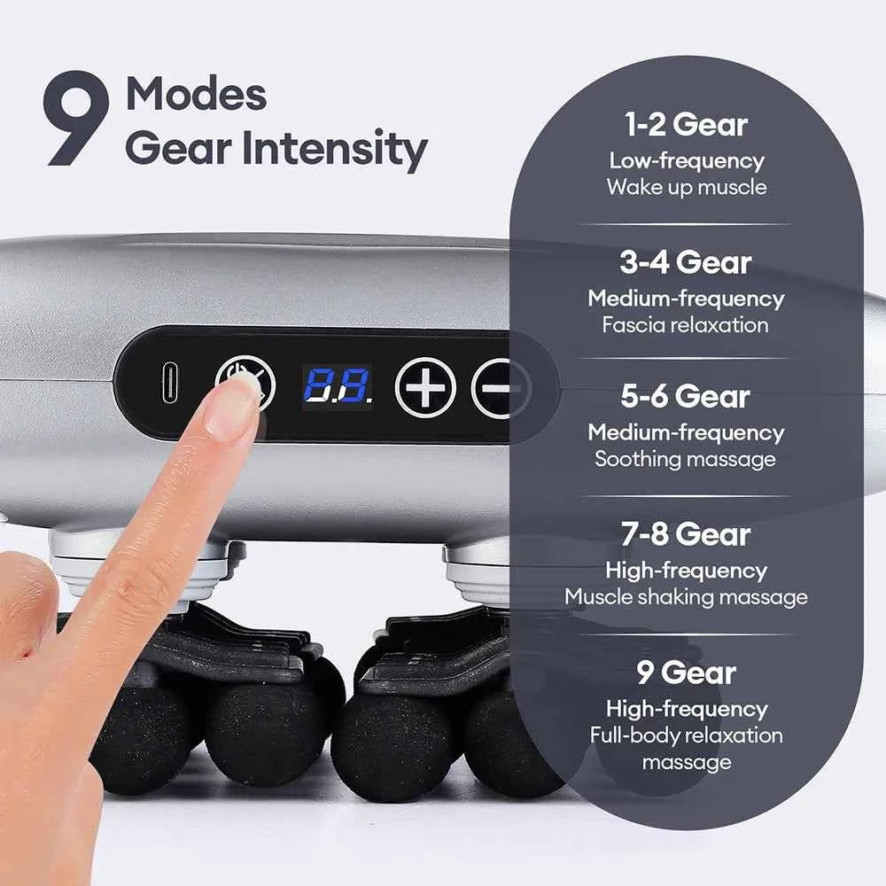 Electric Fascia Gun Massage 30 Heads Fascia Massage Gun Back Waist Massager Vibration Leg Body Muscle Relaxation masajeador