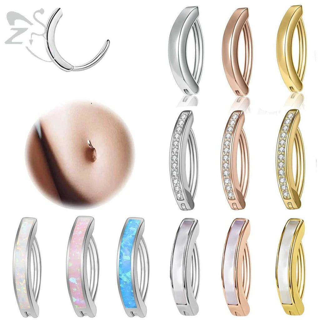 ZS 1PC 925 Sterling Silver Navel Ring Reverse Curved Belly Button Clicker Minimalist Belly Piercing Zircon Navel Piercing 14/16G The jack market .AU The jack market .AU Jewellery & Chains $ 55 200001033:200003762#style2 1.6x10mm