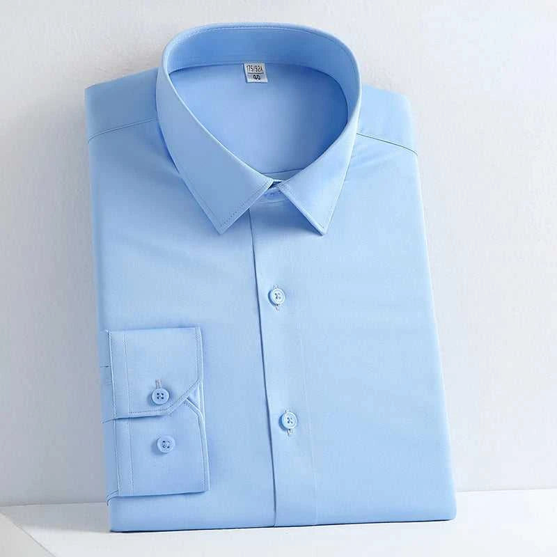 New Spring and Autumn Social Dress Ice Silk Long Sleeve Men's Shirt Business No Iron Casual Fit Pure White High Quality The jack market .AU The jack market .AU Men Fashion $ 41 14:771#21;5:100013888