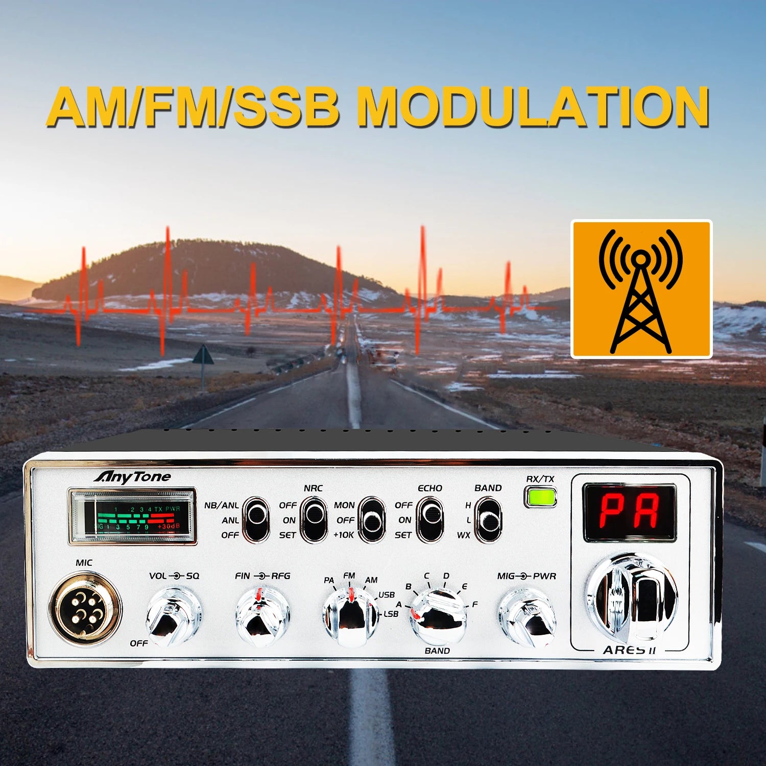 Anytone ARES II 10M SSB Walkie Talkie - 40W AM/FM/USB/LSB - Powerful CB Radio for Clear Communication