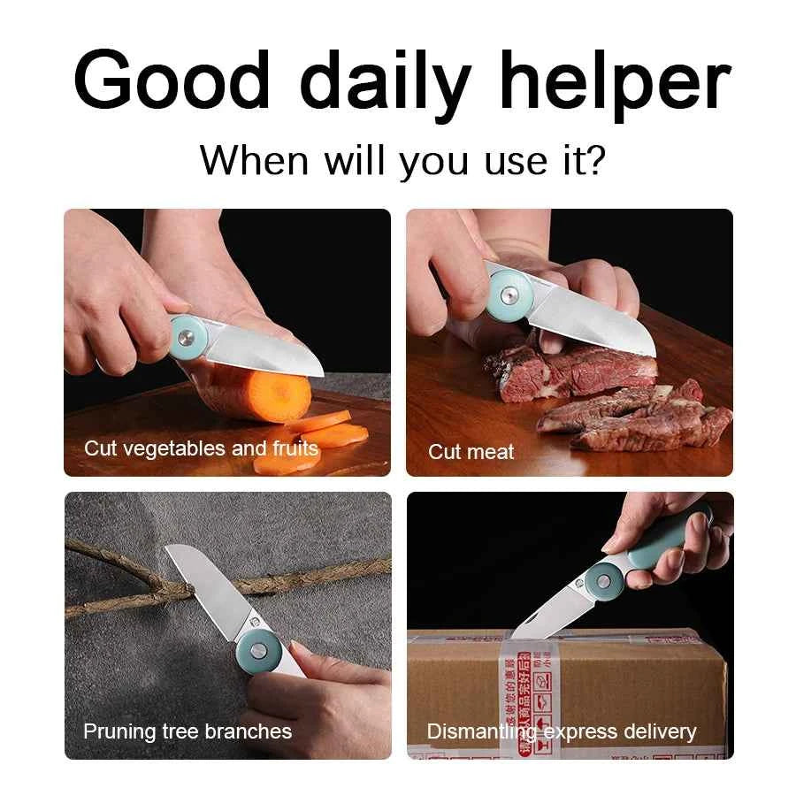 YingQu CP58 Folding Knife Stainless Steel Knife Food Grade ABS Handle Outdoor Camping Pocketknives Fruit Cutting Hand Tools