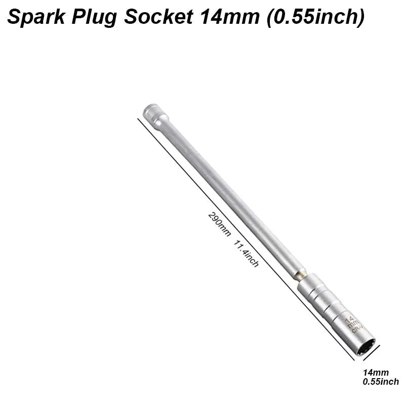 Spark Plug Socket Key Magnetic Tool Wrench Swivel Long Extension Install Replace Repair Kit Torque Remove Gap 14mm 16mm Auto Car