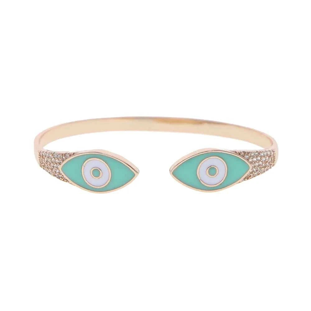 Turkish Evil Eye Pink Green Blue Enamel Cuff Bracelet for Women Paved White Cz Rose Gold Plated Color Bangles Fashion Jewelry The jack market .AU The jack market .AU Jewellery & Chains $ 57 166:202711811;200001034:361180#Pink