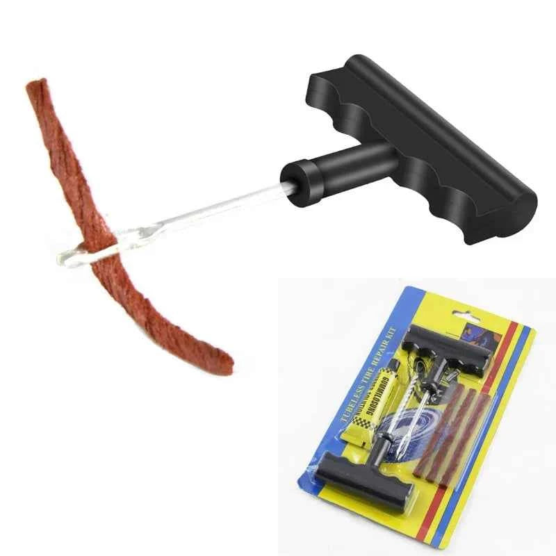 Car Bike Truck Motorcycle Tire Repair Tool Set 2024 Best-selling Tyre Puncture Plug Patch Strip Glue Garage Tools Accessories