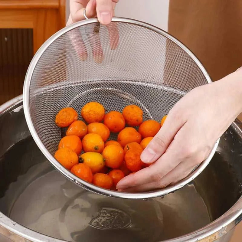 New Stainless Steel Flour Sieve Sifter Colander Drain Basket Food Filter Juice Strainer Noodle Drainer Skimmer Kitchen Tools The jack market .AU The jack market .AU Home $ 25 14:10#26cm