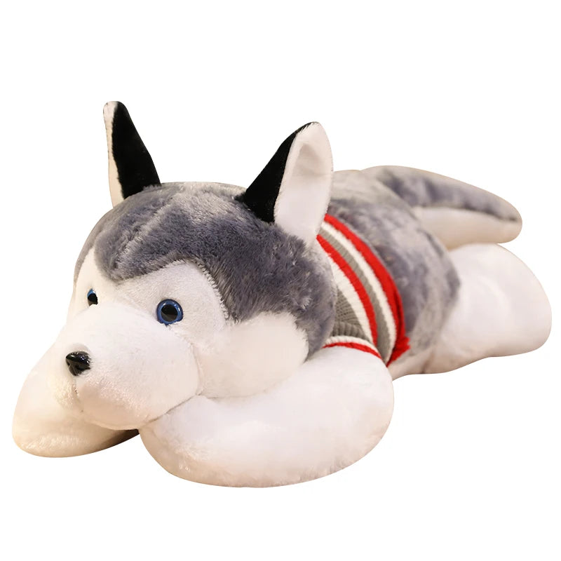 120CM Cute Soft Kawaii Huge Husky Plush Toys Dog Stuffed  Animals Long Pillow Doll For Kids Girlfriend Birthday Gift Home Decor