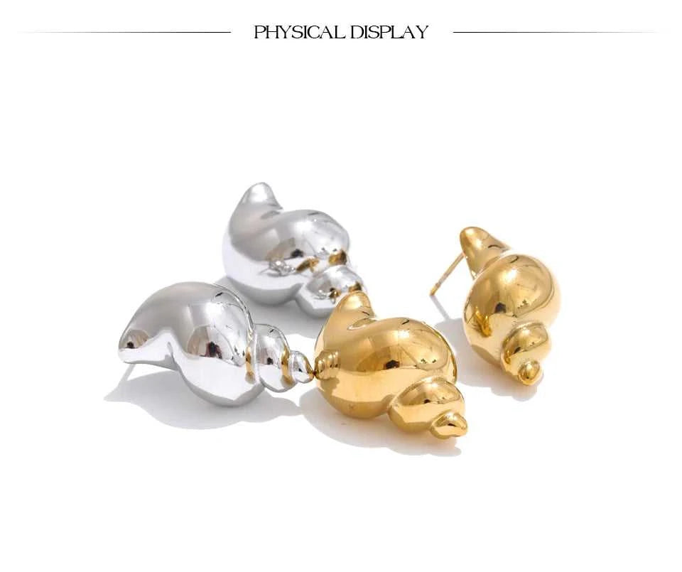 Yhpup Ocean Element Stainless Steel Metal Texture Conch Stud Earrings for Women Popular Summer Holiday Jewelry Bijoux Femme The jack market .AU The jack market .AU Jewellery & Chains $ 53 200001034:361181#YH5129A Platinum