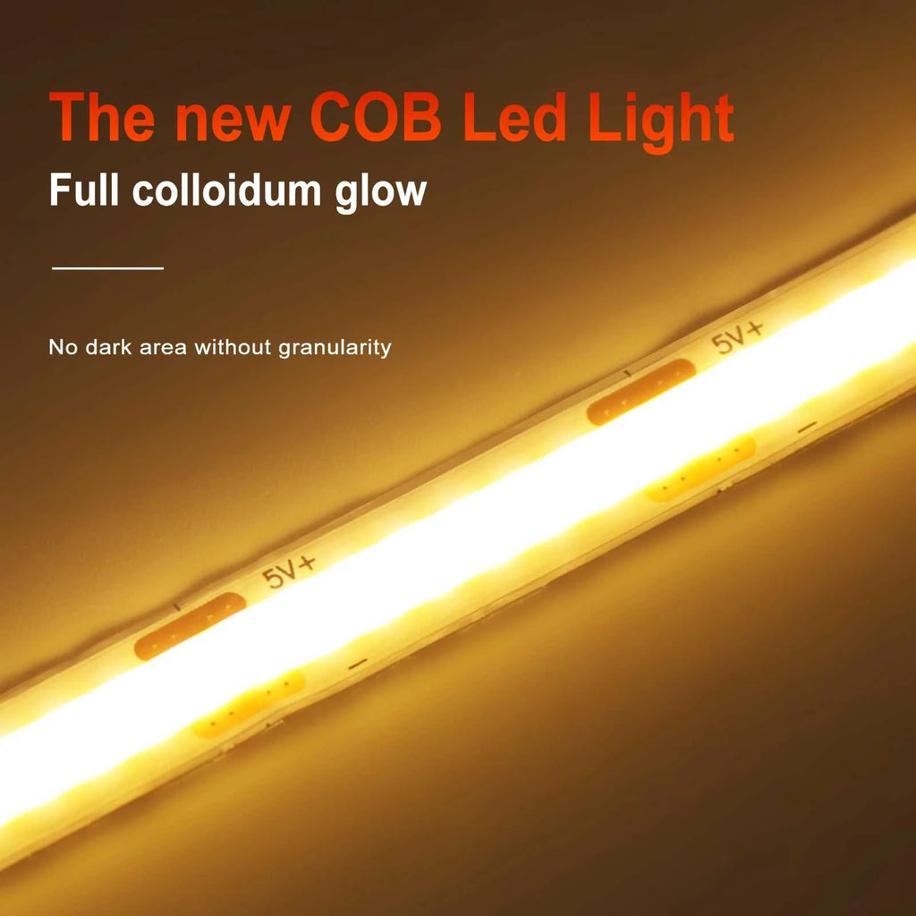 5V USB COB LED Strip Light with 3Key Dimmer 320LEDs/m Flexible Tape Natural Warm White for Room TV Mirror Backlight Cabinet Lamp The jack market .AU The jack market .AU Home $ 50 136:173#Warm White;380:201451169#0.5m