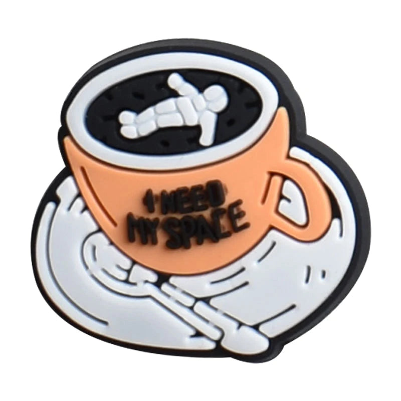 Coffee Shoe Charms for Crocs Accessories Men Clogs Pins Women Badges Boy Girls Jeans Kids Decorations Buckle Shoes Accessories