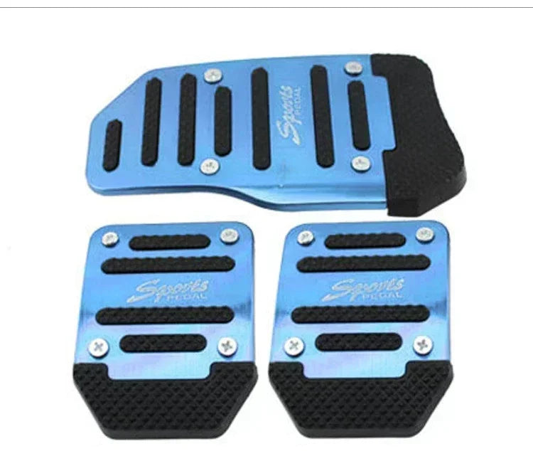 Car Pedal Cover Kit Pedali Red/Blue/Silver Auto Parts New 3Pcs/set Universal Anti Slip Aluminum Manual Transmission